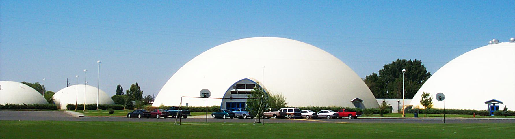 Monolithic built the first Monolithic Dome high school in Emmett California in 1986.