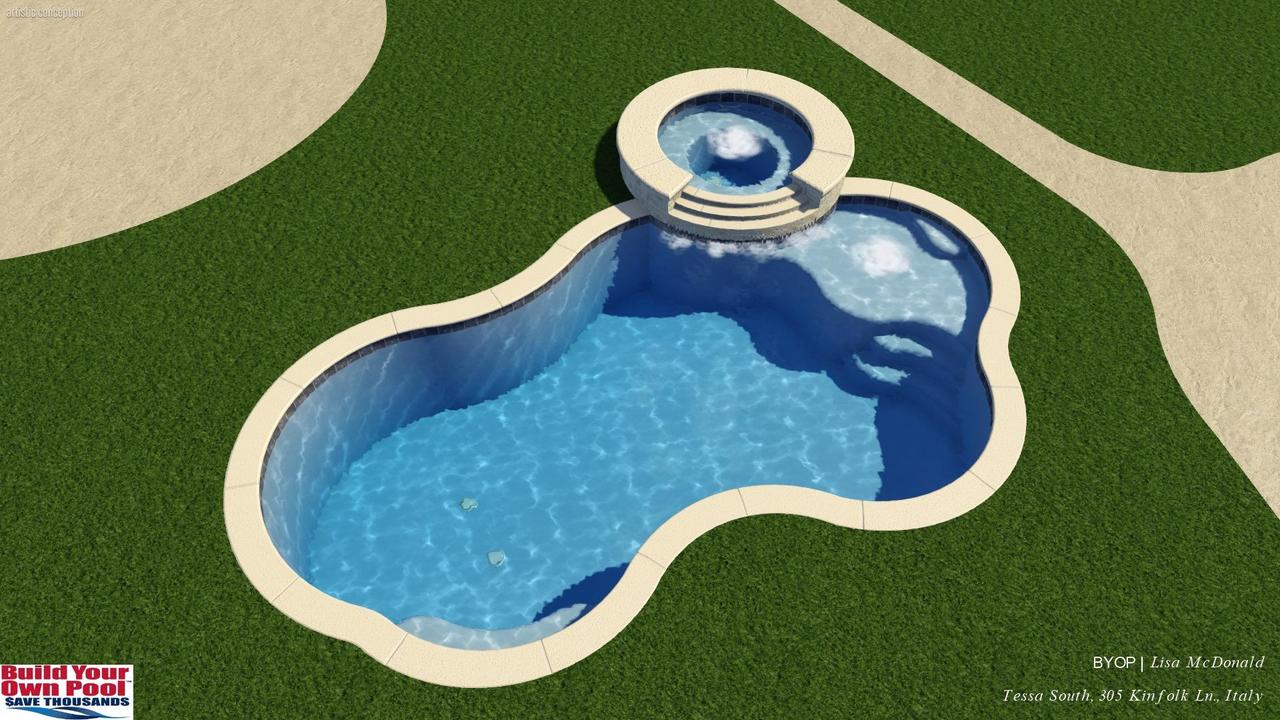 The rendering of the design for the pool. 