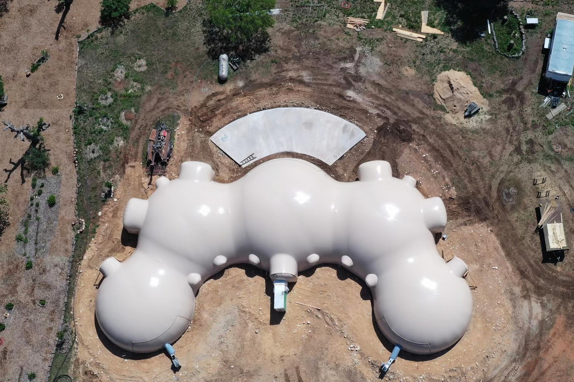 Aerial View of Complex Inflated Airform.